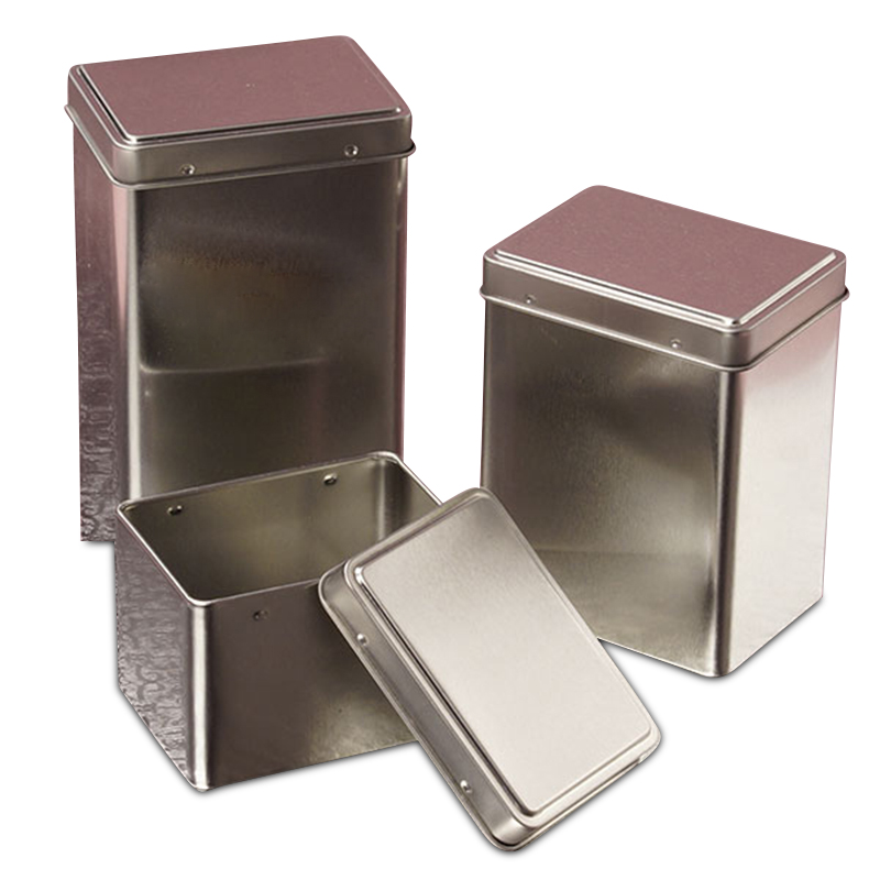 Metal Push Lock Rectangular Tin Cans