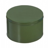 green round chocolate tin box