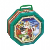 hexagonal chocolate tin box with handle