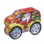 chocolate car shaped tin box with handle