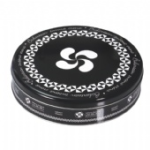 black round coffee tin box