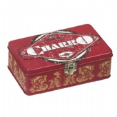 rectangular coffee tin box with lock