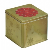 square tea tin box