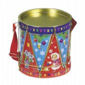 drum shaped tea tin box