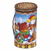 custom round tea tin box with handle