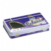 rectangular tea tin box with window lid