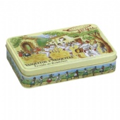 rectangular tea tin box with stepped lid