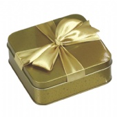 square tea gift tin