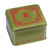 square tea tin box with steppted lid