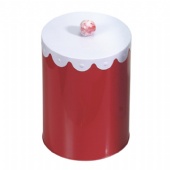 round tea tin box with handle