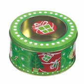 round window tea tin box