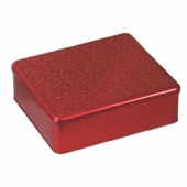 rectangular tea tin box with flower embossing