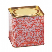 airtight square tea tin box with lever lid