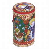 Christmas round wine tin box