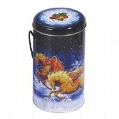 Christmas wine tin box with handle