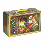 Christmas rectangle wine tin box with handle