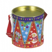 Christmas drum shaped wine tin box