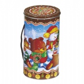 Christmas Personalized Cylinder wine tin box