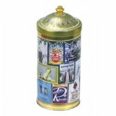 Tower house shaped wine tin box