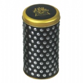 round wine tin box with embossing