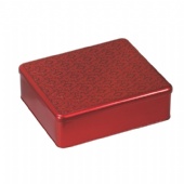 red rectangle wine tin box with embossing