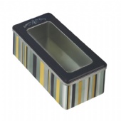 rectangle wine tin box with clear window