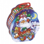 Santa Claus shaped tin box