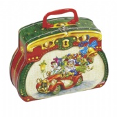 Christmas handbag shaped biscuit tin box