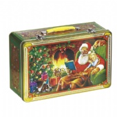 big rectangular biscuit tin box with handle