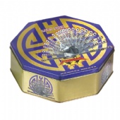 octagonal biscuit tin box