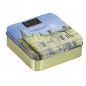 square biscuit gift tin box with slip lid