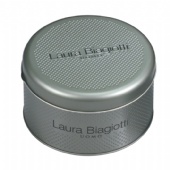 round biscuit tin box with dot embossing