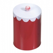 round biscuit tin box with handle lid