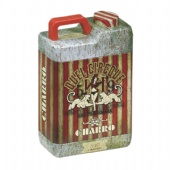 oilcan shaped tin box for biscuit storage