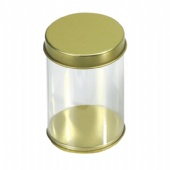 round biscuit tin box with pvc body