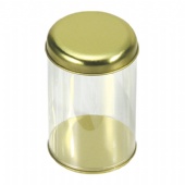 clear PVC round biscuit tin box