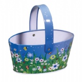 egg shaped tin bucket for biscuit storage