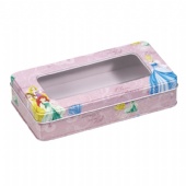 rectangular biscuit tin box with clear window