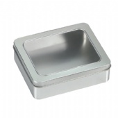 tin biscuit rectangular box with window