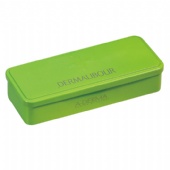 green printed rectangular biscuit tin box