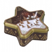 five-pointed star shaped biscuit packaging tin box