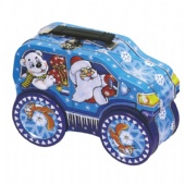 Christmas car tin with handle