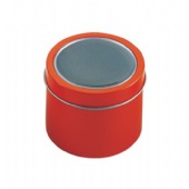 PET/PVC clear window Round mini candle tin box