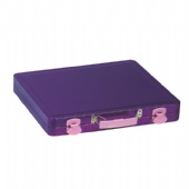 purple biscuit tin box with handle and lock