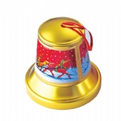 christmas bell shaped tin box