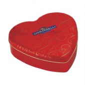 heart shaped metal biscuit tin box with slip lid