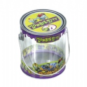 candy tins with clear body and handle