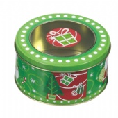 Christams candy gift tins with clear lids