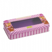 rectangular candy tins with clear lids