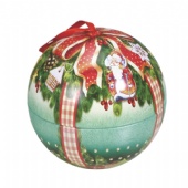 cute small christmas empty metal tin ball